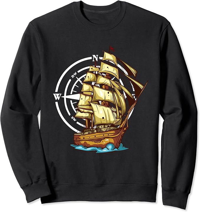 Tall Ship Sailing Gift Pirate Nautical Boat Captain Sweatshirt Amazon